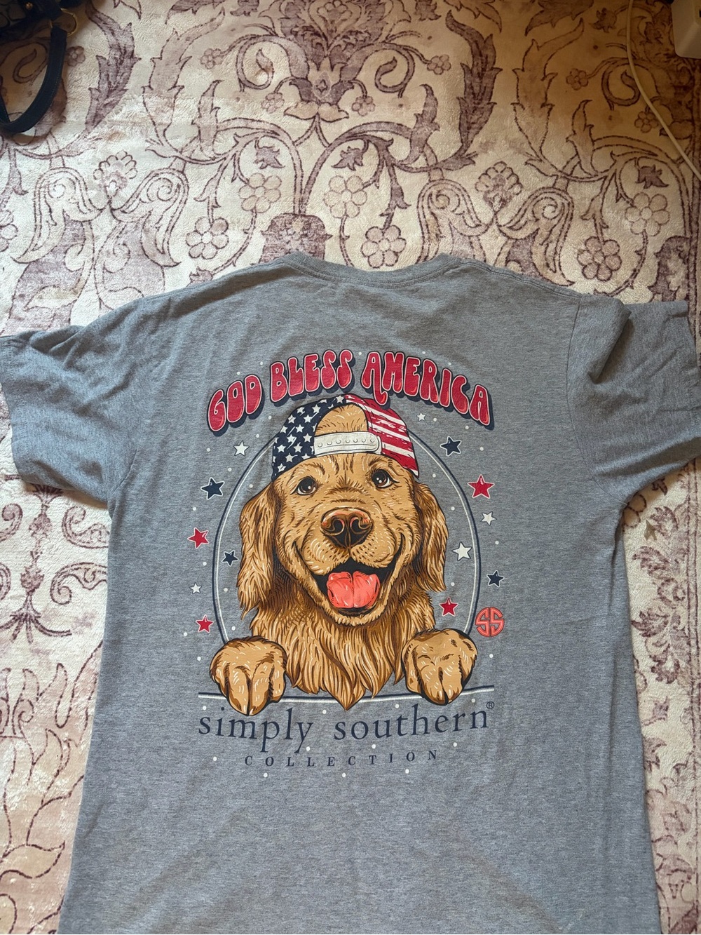 Simply Southern God Bless America Golden Retriever T Shirt